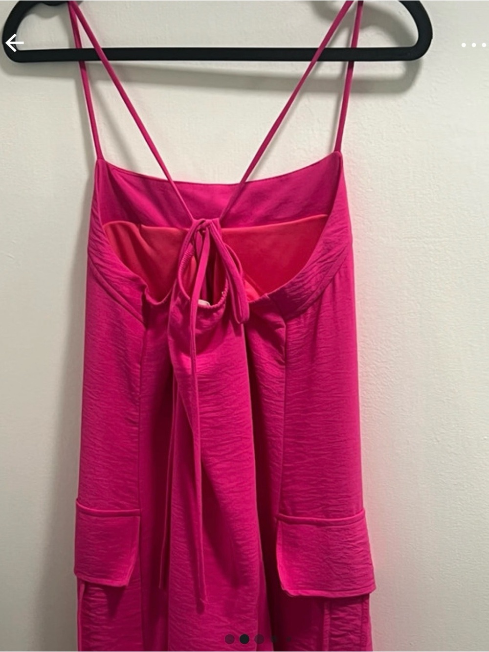 Carmela Bright Pink Spaghetti Strap Tie-Back Women's dress